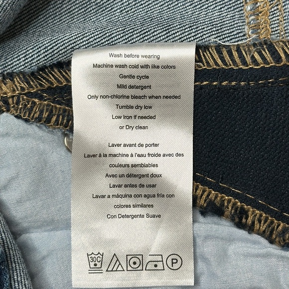 led Luxe Essentials Denim Maternity Skirt Stretch Side Panel Raw Hem Size Large - Picture 12 of 14